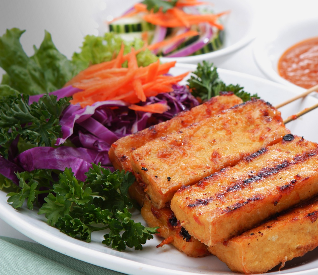 Satay Tofu Skewers Love Veg